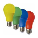1'er Adet Toplamda 4 Tane Sarı, Kırmızı, Mavi, Yeşil Renk 10 Watt E27 Duy LED Ampul, 4'lü Renkli Ampul - 1 - 10 W