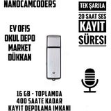 1k Mini Ses Kayıt Kaydet Dınle 16 GB Tek Şarjla 20 Saat Gizli Ses Kayıt Alır - ( Kamera Değildir )