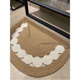 1london Jüt, Desenli Kapı Önü, Paspas, Banyo Paspası, Balkon Paspası / Hediyelik, Ev Eşyası. - Krem - 75 x 120 cm