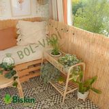 1metre Yükseklik x 5 Metre Genişlik Bambu Kamış Hasır Çit Misinali Doğal Dekoratif Bahçe Balkon ve Duvar Çiti Reed Fence