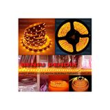 1mt Amber Şerit Led Dış Mekan 1mt Silikonlu Amber Şerit Led 1metre Turuncu Led 1 Metre Oranj Led 1MT-VESLED-AMBER