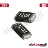 1r0 1206 Kılıf 1/4w Smd Direnç 100 Adet