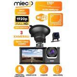 1s Wifi / App /1920P Fhd/ 170° Ultra Geniş Açı/gece Görüş/ G-Sensörü 3 Kameralı Araç Kame