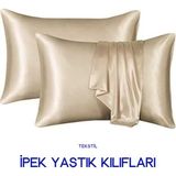1Sen Art Beauty Dut İpeği Yastık Kılıfı 1 adet - Bej - 50x70