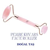 1sen Art Beauty Pembe Kuvars Face Roller | Doğal Taş Yüz Masaj Aleti