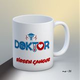 1sence Consept Kişiye Özel Doktor Temalı Kupa Bardak - 010 - Beyaz - 300 ml