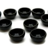 1shopforyou Siyah Yuvarlak Kaseler Bebek Evi Minyatürleri Seramik Yeni 10x10 mm 10 adet