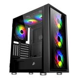 1stplayer AR7-G 750W 80+ Silver Atx 3.1 ARGB 4x12 cm Fan Temperli Cam USB 3.0 Siyah Atx Kasa