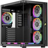 1stplayer SP8 750W 80+ Silver Atx 3.1 ARGB 7x12 cm Fan Temperli Cam USB 3.0 Siyah Atx Kasa