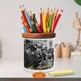 1Temmuz 1927 Atatürk Haydarpaşa Garında Ahşap Seramik Kalemlik - Renkli