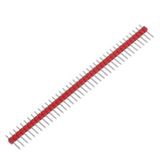 1x40 Erkek Header 40 Pin 2.54mm 180 Derece - Kırmızı - 10 Adet | 40 Pin, 2.54mm Adım Aralığı, Düz (180°) Montaj, Kırmızı Renk, Breadboard Uyumlu