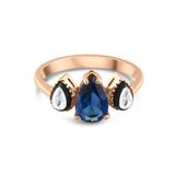 2.00 Karat Rose Altın Pırlanta Safir Yüzük