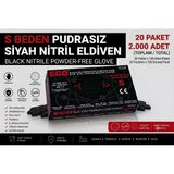 2.000 Adet - S Beden Pudrasız Siyah Nitril Eldiven