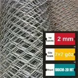 2.00Mm Kalınlık 7X7 Göz (100Cm -20Mt) Galvanizli Helezon Bahçe Çit Tel Örgüsü