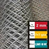 2.00Mm Kalınlık 7X7 Göz (1,5Mt -10Mt) Galvanizli Helezon Bahçe Çit Tel Örgü
