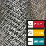 2.00Mm Kalınlık 7X7 Göz (200Cm -20Mt) Galvanizli Helezon Bahçe Çit Tel Örgü