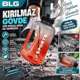 2.2L Dayanıklı Sporcu Matarası BPA İçermez – Büyük Hacimli Sızdırmaz Kapaklı Kulplu Su Şişesi Gym Fitness Kamp Outdoor Suluk