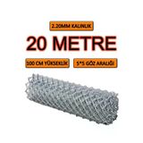 2.2Mm Kalınlık - 5X5 Göz - (1Mx20m) Tel Örgü Bahçe Teli Çit Teli Galvanizli Tel Örgü