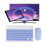 2.4 Ghz Wireless Kablosuz Klavye Ve Mouse Seti Bluetooth Keyboard Lila