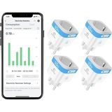 2.4/5ghz Wifi Akıllı Priz 16A, Enerji Ölçümlü, Alexa ve Google Uyumlu, 4’lü