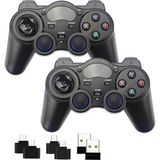 2.4g Wireless 2 Adet Gamepad Kablosuz Oyun Kolu Pc Ps3 Kol Tv Box Android Tv Telefon/tablet Uyumlu - Siyah