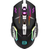 2.4ghz Bluetooth Kablosuz Oyun Gaming ve Ofis Faresi Mouse LED 7 Renk Rgb Pc Dizüstü USB Mouse - Siyah