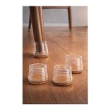 2.5-3.2 Cm Ayaklar İçin 4 Lü Keçeli Silikon Masa Sandalye Ayak Pabucu Zemin Koruyucu Keçesi Plastiği