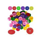 2.5 cm 50 li 1 Paket 25 mm Plastik Renkli Düğme Dikiş Parlak Yuvarlak 4 Delikli Düğme Etkinlik Okul