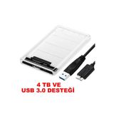 2.5 inç Sata USB 3.0 Harddisk Kutusu - Şeffaf - Micro USB