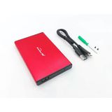 2.5-İnch Hard Disk (Hdd) Kutusu - Usb 3.0 Sata 4.8 Gbps - Fırçalanmış Alüminyum - Kırmızı