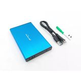 2.5-İnch Hard Disk (Hdd) Kutusu - Usb 3.0 Sata 4.8 Gbps - Fırçalanmış Alüminyum - Mavi