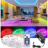 2.5 Metre 20 Renk Rf Kumandalı Renk Değiştiren Rgb Şerit LED Işık Seti SB-6545 - 2,5 m - Çok Renkli