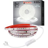 2.5 Metre Beyaz Işık Yapışkanlı Yüksek Lümen Silikonlu Şerit LED Işık Fişli Aydınlatma SB-6548 - 2,5 m
