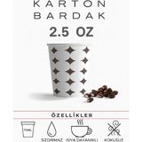 2.5 Oz (70-75 Ml) Karton Bardak, 100 Adet , En Küçük Boy Bardak, Tadım Bardağı, Kahve, Espresso Bardağı, Zemzem Bardağı