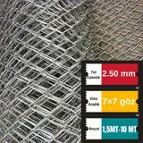 2.50Mm Kalınlık 7X7 Göz (1,5Mt -10Mt) Galvanizli Helezon Bahçe Çit Tel Örgü