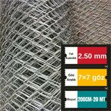 2.50Mm Kalınlık 7X7 Göz (200Cm -20Mt) Galvanizli Helezon Bahçe Çit Tel Örgü