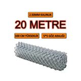 2.5Mm Kalınlık - 5X5 Göz - (1Mx20m) Tel Örgü Bahçe Teli Çit Teli Galvanizli Tel Örgü