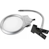 2.5X130 mm 5X24 mm LED Aydınlatmalı Büyüteç Masa Üstü L Hortum Mandallı MG15124-C