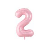 2 Açık Pembe Renk Rakam Folyo Balon 80 cm