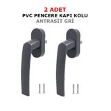 2 Ad Antrasit Gri Aluminyum Demir Döküm Pvc Pimapen Pencere Kolu