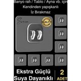 2 Ad. Ekstra Güçlü Kendinden Yapışkanlı İz Bırakmaz Suya Dayanıklı Banyo Rafı Tablo Ayna Askı Kanca