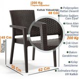 2 Ada Rattan Koltuk Bahçe Mutfak Bahçe Sandalyesi