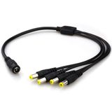 (2 ADET) 1,3 FT Siyah DC Güç Kablosu, 1 Dişiden 4 Erkeğe 5,5 mm X 2,1 mm Kamera Ayırıcı Kablo, DC Jak Y Dağıtıcı, CCTV Gözetleme Kamerası için, LED Işık STP.