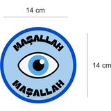 2 Adet 14 cm Yuvarlak Mavi Maşallah Yuvarlak Sticker Sticker Çıkartma Laptop Hediye