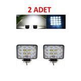 2 Adet 16 Led Kare Çalışma Lambası 48 Watt 12-24 Volt