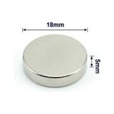 2 Adet - 18x5 Mm Neodyum Mıknatıs Neodim Magnet Yuvarlak