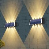 2 Adet 20 Watt, Güneş Enerjisi Ile Çalışır Çok Kaliteli Dış Mekan LED Aplik Solar Bahçe Duvar Aplik - Siyah