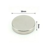 2 Adet - 20x3 Mm Neodyum Mıknatıs Neodim Magnet Yuvarlak