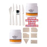 2 Adet 220 ml Beyaz Rölyef Pasta 5'li Spatula 6'lı Plastik Şekillendirme Seti
