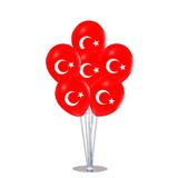 2 Adet 23 Nisan 7'li Balon Süsleme Standı Ve Türk Bayrağı Baskılı Balon